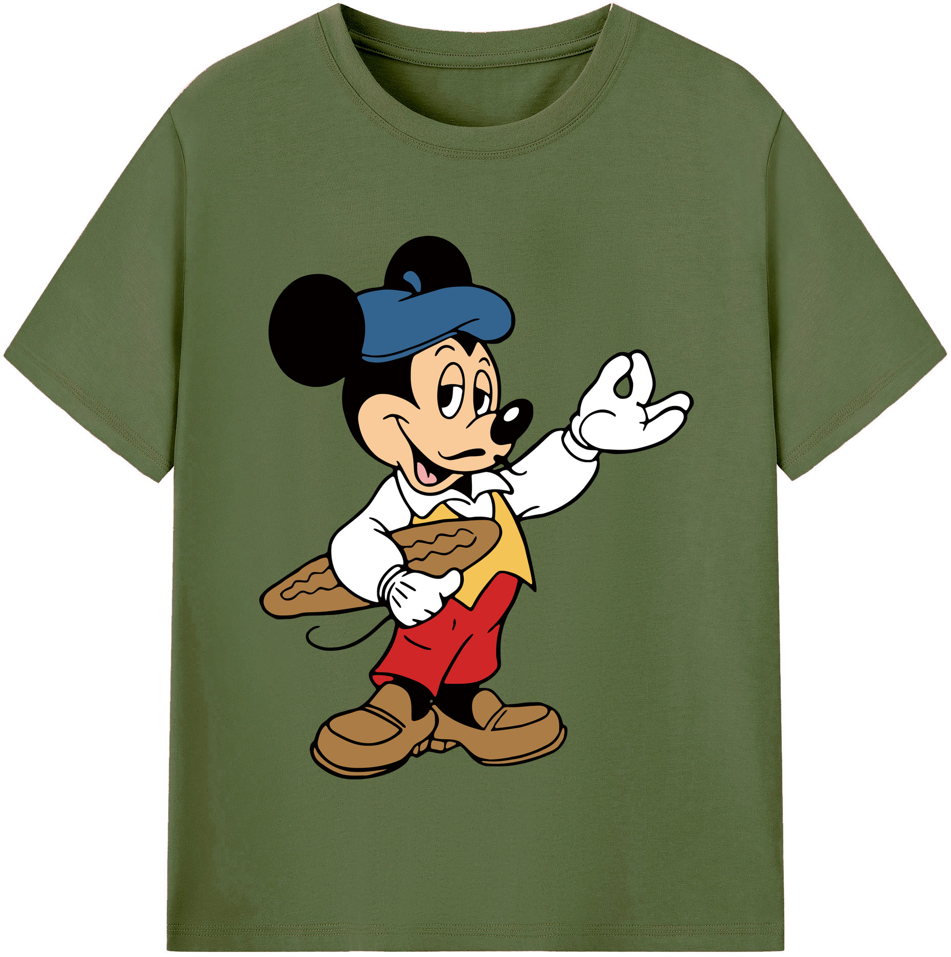 （画像用） ミッキーマウス Mickey Mouse 綿100％半袖Tシャツ（フロントプリント）